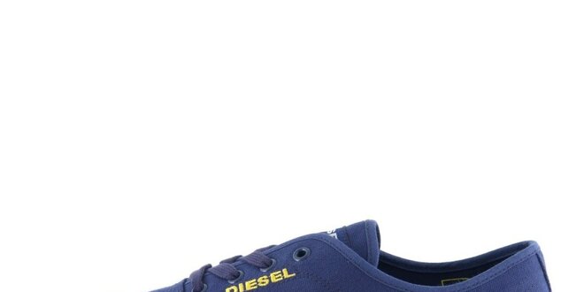 Dámske modré tenisky so žltou podrážkou Diesel