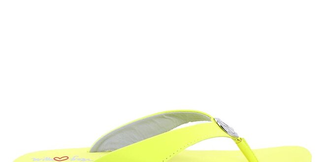 Dámske neonovo žlté žabky DKNY Active