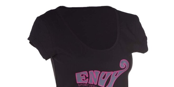 Dámske čierne bavlnené tričko s krátkym rukávom Envy