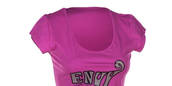 Dámske ružové bavlnené tričko s krátkym rukávom Envy