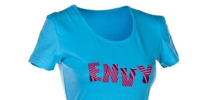 Dámske modré tričko s nápisom Envy