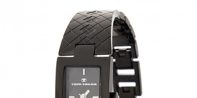 Dámske čierne oceľové hodinky Tom Tailor