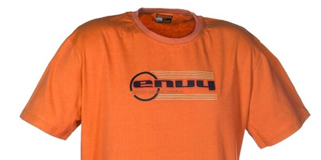 Pánske oranžové tričko s potlačou loga Envy
