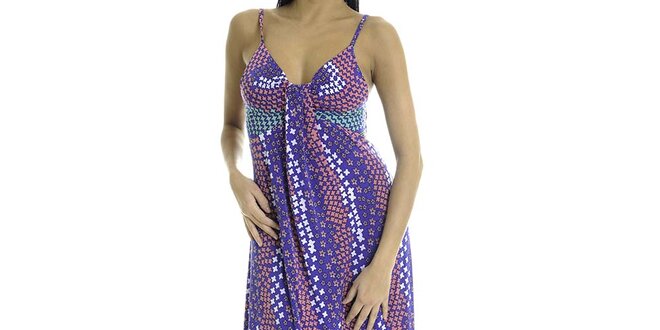 Dámske fialové dlhé šaty s hviezdičkami Goa Goa