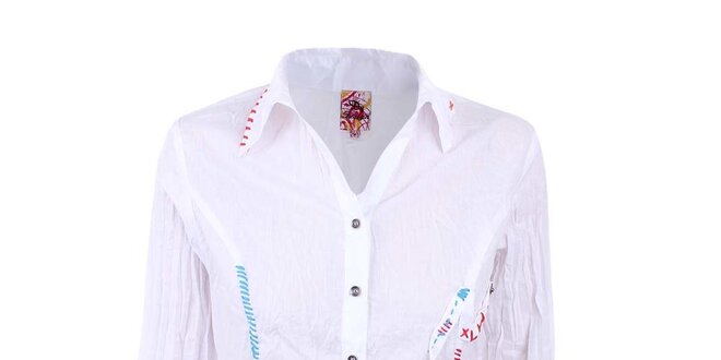Dámska biela pokrčená košeľa Dislay DY Design