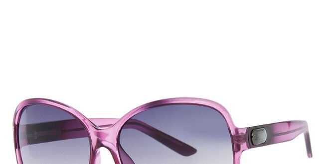 Dámske fialkové hranaté slnečné okuliare Guess