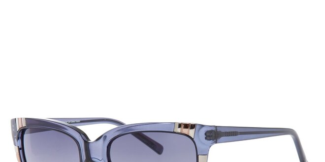 Dámske hranaté transparentné modré slnečné okuliare Guess