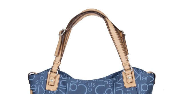 Dámska potlačená kabelka v modrej farbe Calvin Klein Jeans