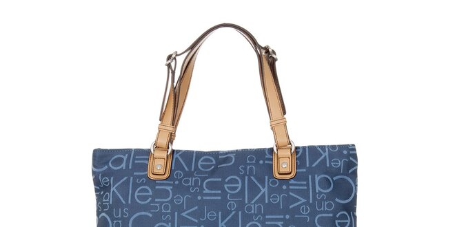 Dámska modrá kabelka s potlačou Calvin Klein Jeans