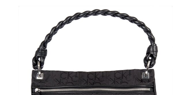 Dámska čierna kabelka s potlačou Calvin Klein