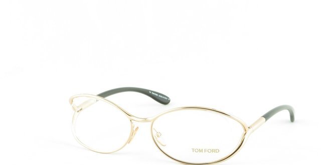 Dámske béžové okuliare s čiernymi nožičkami Tom Ford