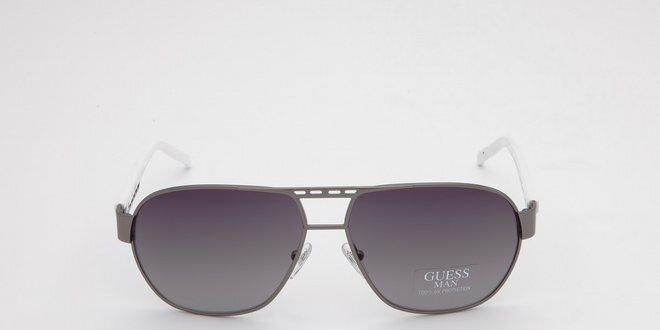 Dámske šedo-biele slnečné okuliare Guess