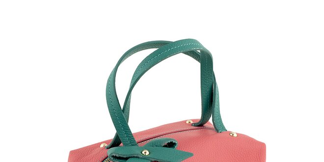 Dámska korálovo-zelená kabelka Valentina Italy
