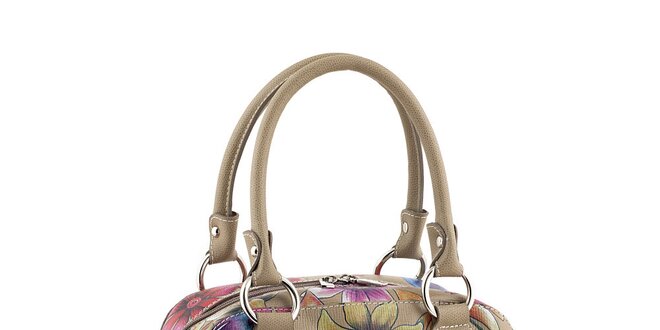 Dámska kožená kabelka s kvetovanou potlačou Valentina Italy