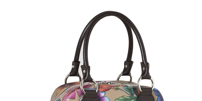Dámska kabelka s kvetovanou potlačou a kontrastnými pútkami Valentina Italy