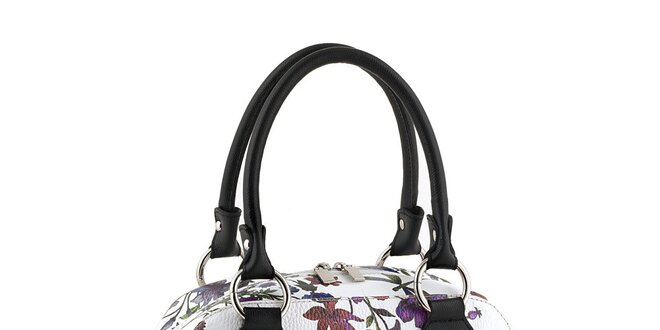 Dámska biela kabelka s kvetinovou potlačou Valentina Italy
