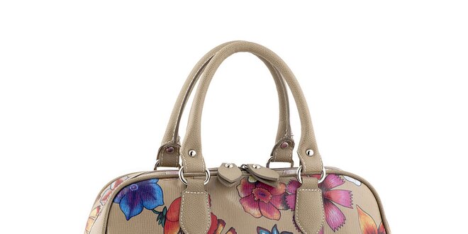 Dámska kožená kabelka s kvetinovou potlačou Valentina Italy