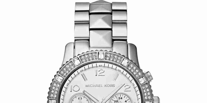 Dámske ocelové hodinky s bielymi kryštálikmi Michael Kors
