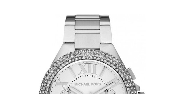 Dámske ocelové hodinky s okrúhlym ciferníkom a kryštálikmi Michael Kors