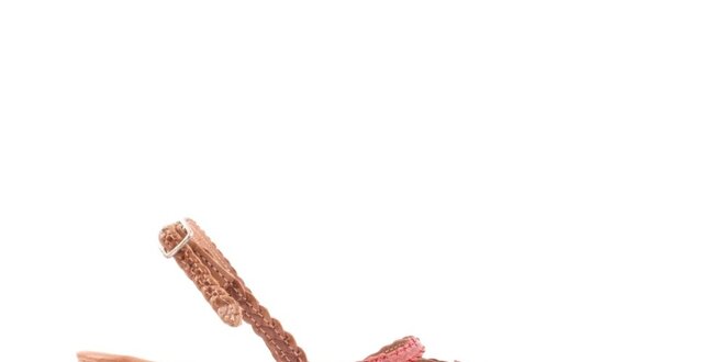 Dámske kožené sandále s farebnými remienkami Toscania