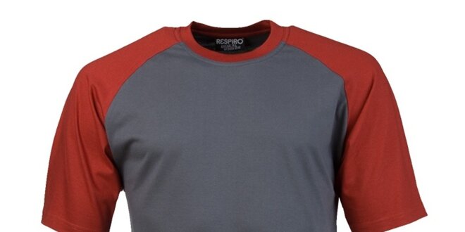 Pánske šedo-červené tričko Respiro