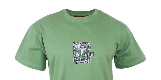 Pánske zelené tričko s potlačou na hrudi Respiro