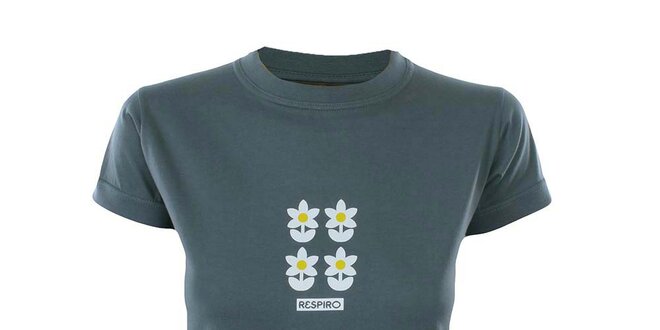 Dámske tričko s potlačou kvvetín Respiro