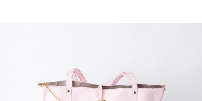 Dámska bledo ružová taška s peňaženkou Pelleteria