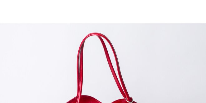 Dámska kožená kabelka v červenej farbe Pelleteria