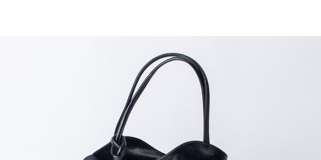 Dámska kožená kabelka v čiernej farbe Pelleteria