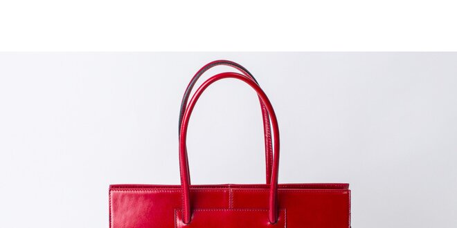 Dámska červená kabelka z kože Pelleteria