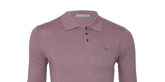 Pánsky ružovofialový sveter s límčekom Paul Stragas