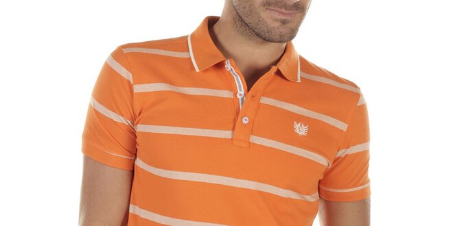 Pánske oranžové polo tričko s prúžkami Bendorff