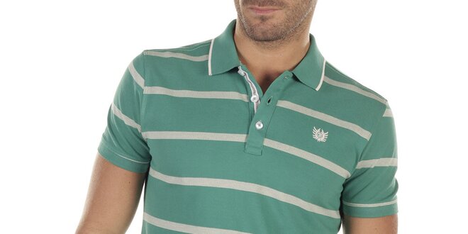 Pánske zelené polo tričko s prúžkami Bendorff