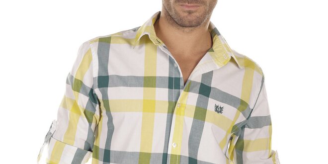 Pánska košeľa so zeleno-žltým vzorom Bendorff