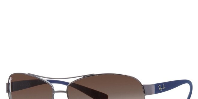 Oválne slnečné okuliare s modrými stranicami Ray-Ban