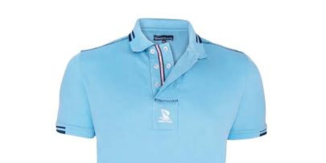 Pánske modré polo tričko s dvojradovým límčekom Giorgio di Mare