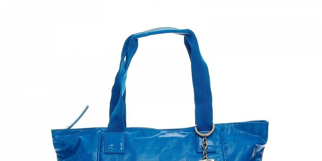 Veľká modrá kabelka s príveskom Ferré