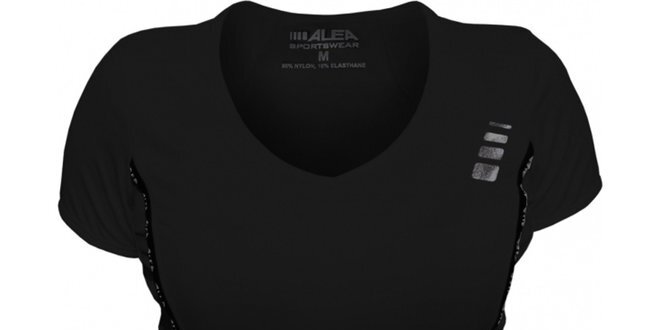 Dámske čierne tričko s krátkymi rukávmi ALEA