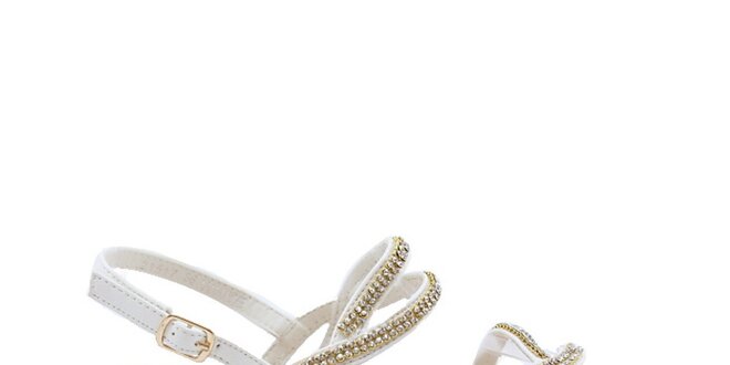 Dámske biele remienkové sandále Bless