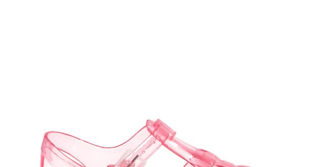 Dámske transparentné sandále v ružovej farbe Favolla