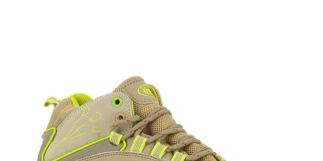 Dámske béžovo-neonové športové topánky Kimberfeel