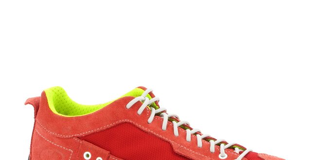 Dámske červeno-neonové športové topánky Kimberfeel