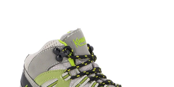 Dámske členkové trekové topánky so zelenými prvkami Kimberfeel