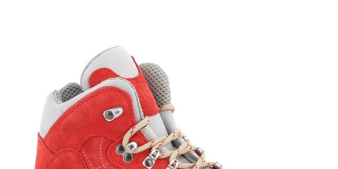 Dámske červené trekové členkové topánky Kimberfeel