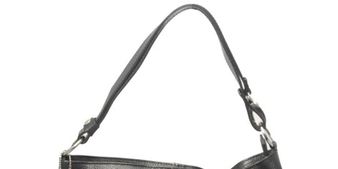 Dámska čierna kabelka s jedným uchom Leonardo Farnesi