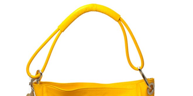 Dámska žltá kabelka s jedným popruhom Leonardo Farnesi