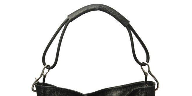 Dámska čierna kabelka s jedným popruhom Leonardo Farnesi