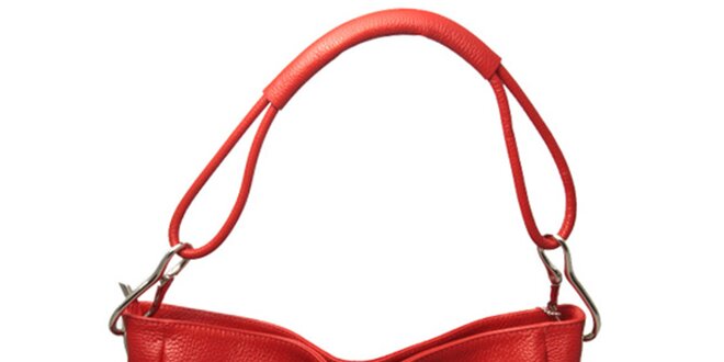 Dámska červená kabelka s jedným popruhom Leonardo Farnesi