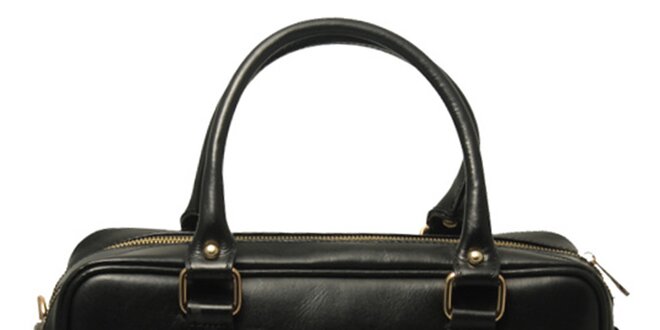 Dámska kožená kabelka v čiernej farbe Leonardo Farnesi